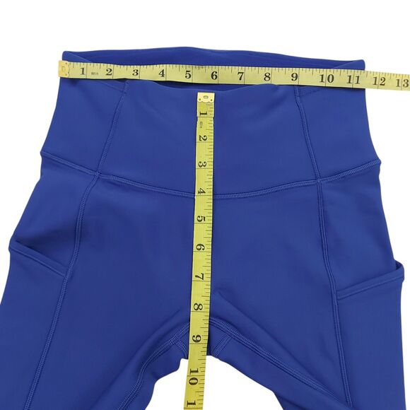 Lululemon Tights Womens 4 Blue Mid Rise Full Length Fast Free Athleisure Running - Picture 12 of 13